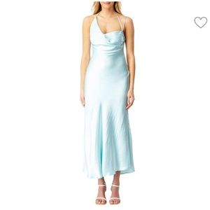 Bardot MINT Women's Asymmetric-Hem Satin Dress